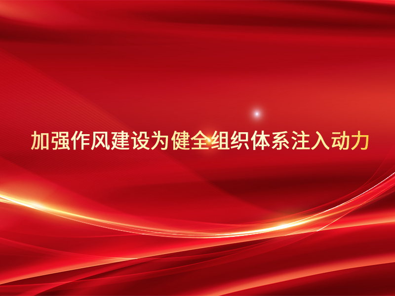 加强作风建设为健全组织体系注入动力