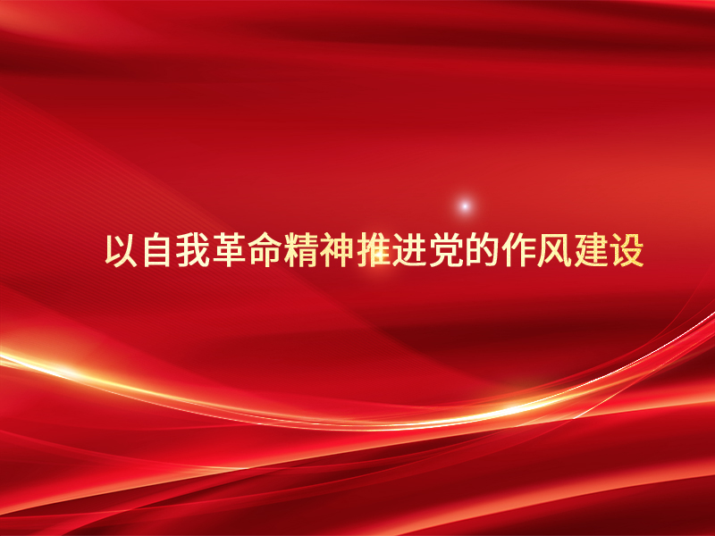 以自我革命精神推进党的作风建设